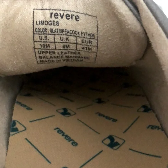 NewREVERE Limoges LEATHER LACE-UP Shoes Slate Peacock NWOB - Picture 7 of 10